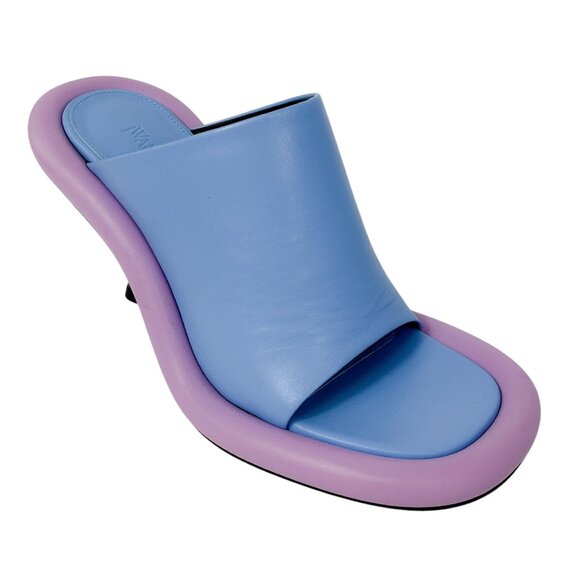 JW Anderson Blue / Lilac / Black Leather Bumper Mule Sandals